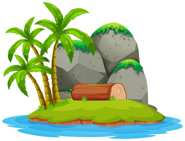 Isla aislada sobre fondo blanco vector