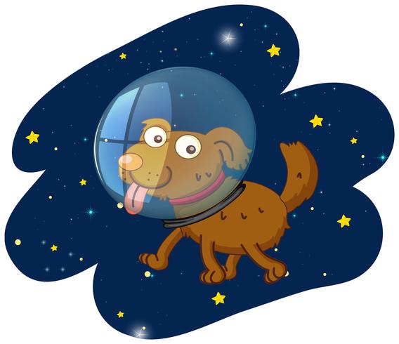 A cut dog in space vector