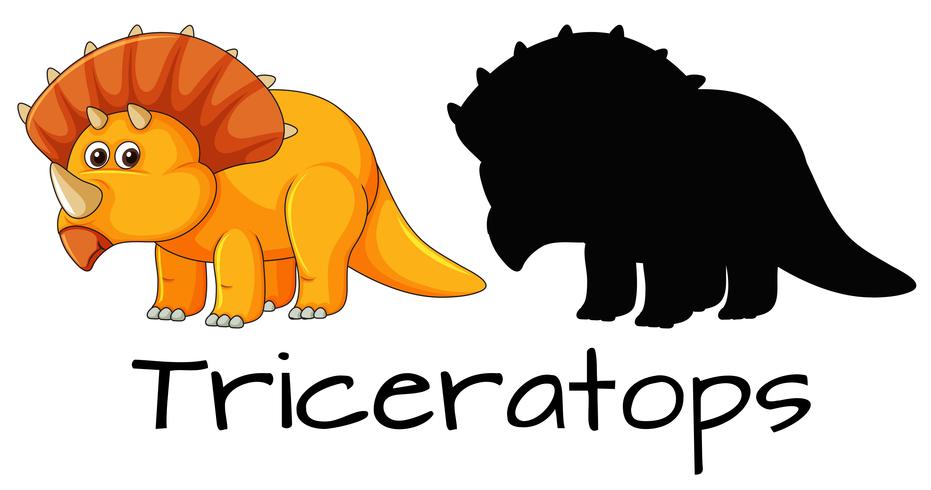 Diseño de dinosaurio triceratops. vector