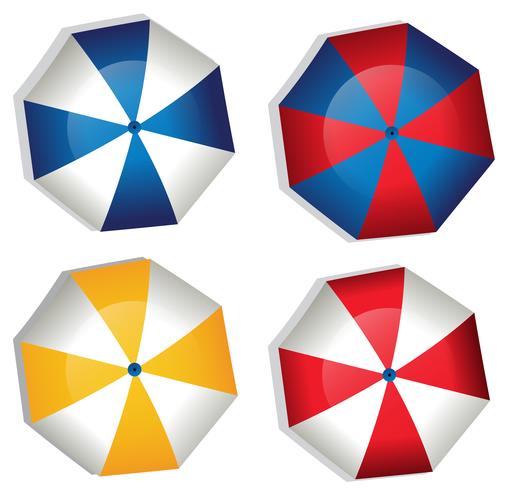 A set of umbrella on white background vector