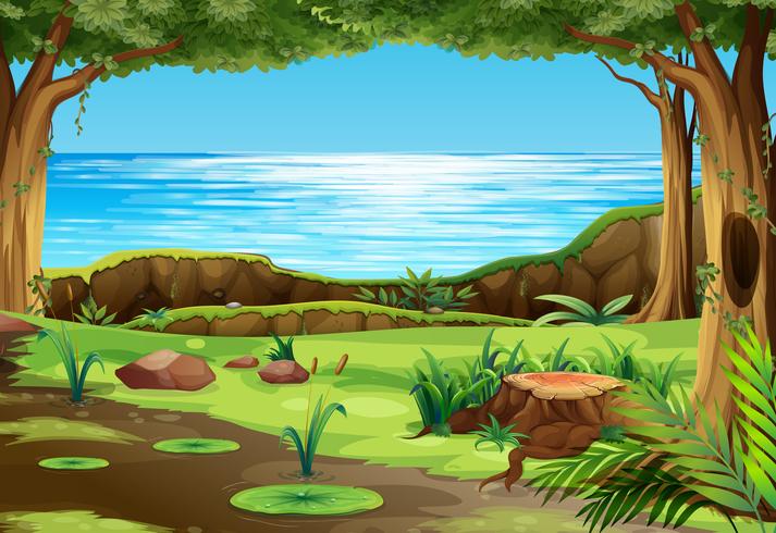 A beautiful nature landscape vector