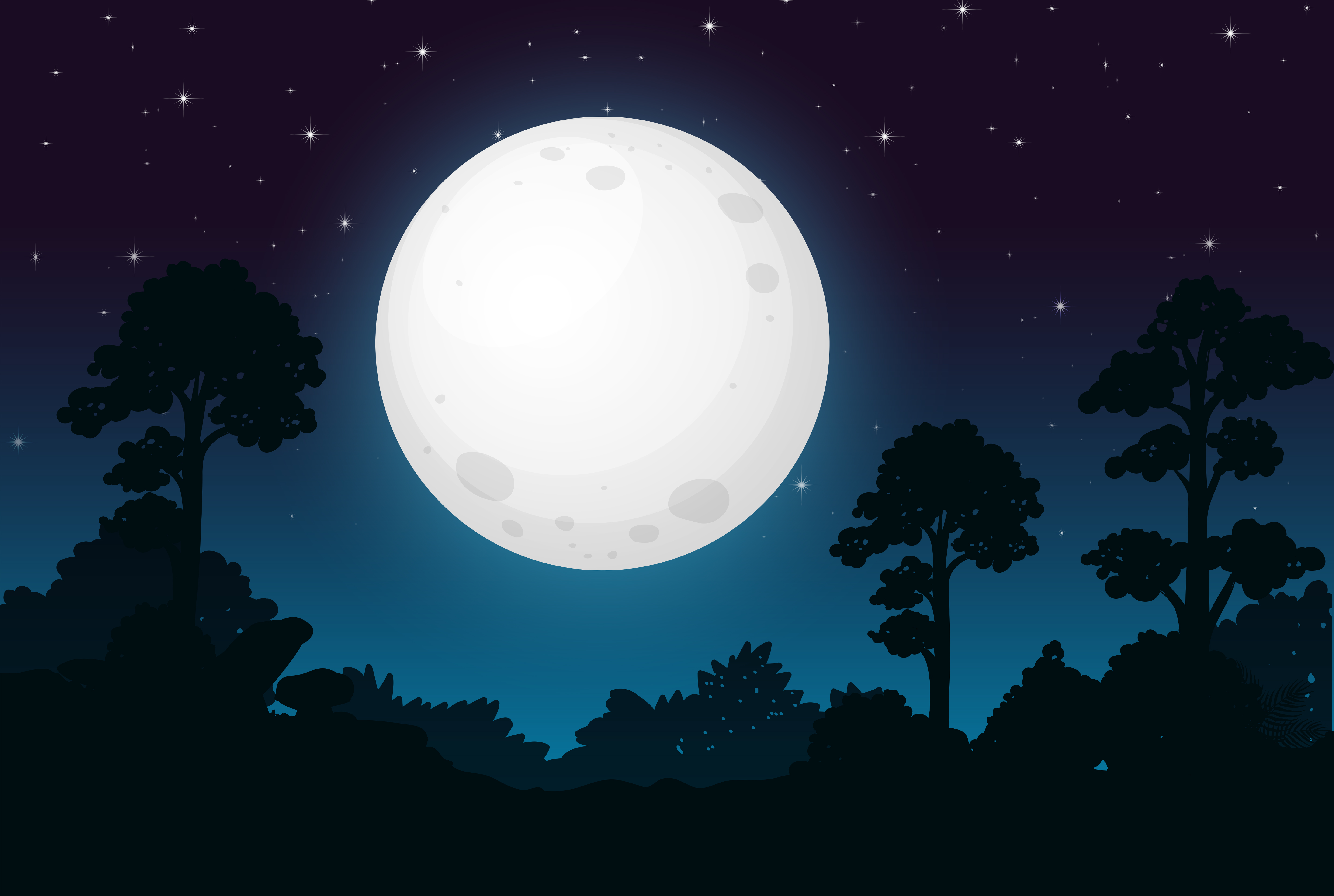 A Dark Full Moon Night 433432 Vector Art At Vecteezy