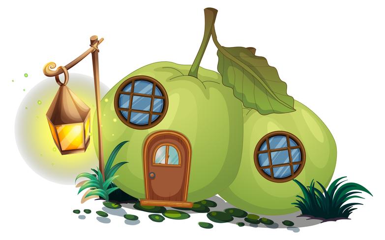 Guava house with lantern vector