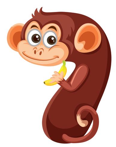 Cute monkey number seven character vector