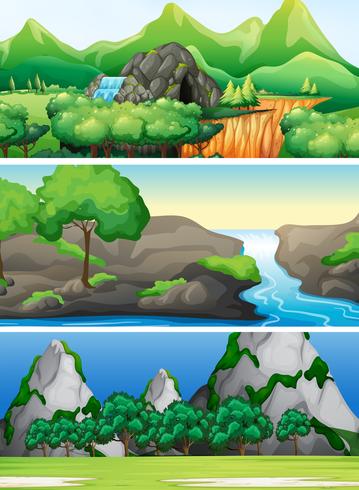 Set of nature scene vector