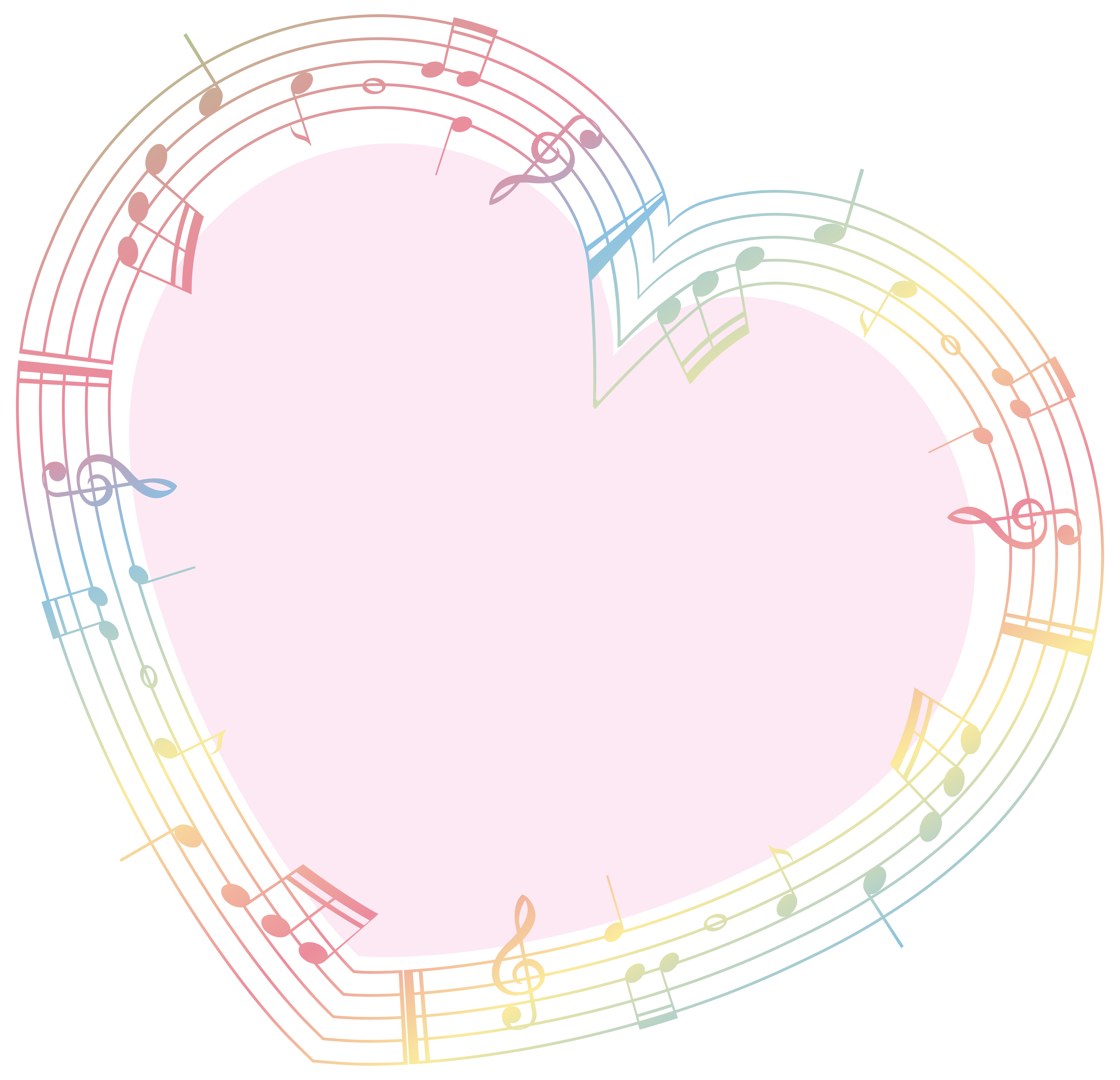 Border template with musicnotes in heart shape 433526 - Download Free