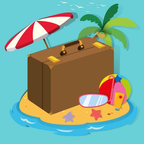 Travel objects on the island vector