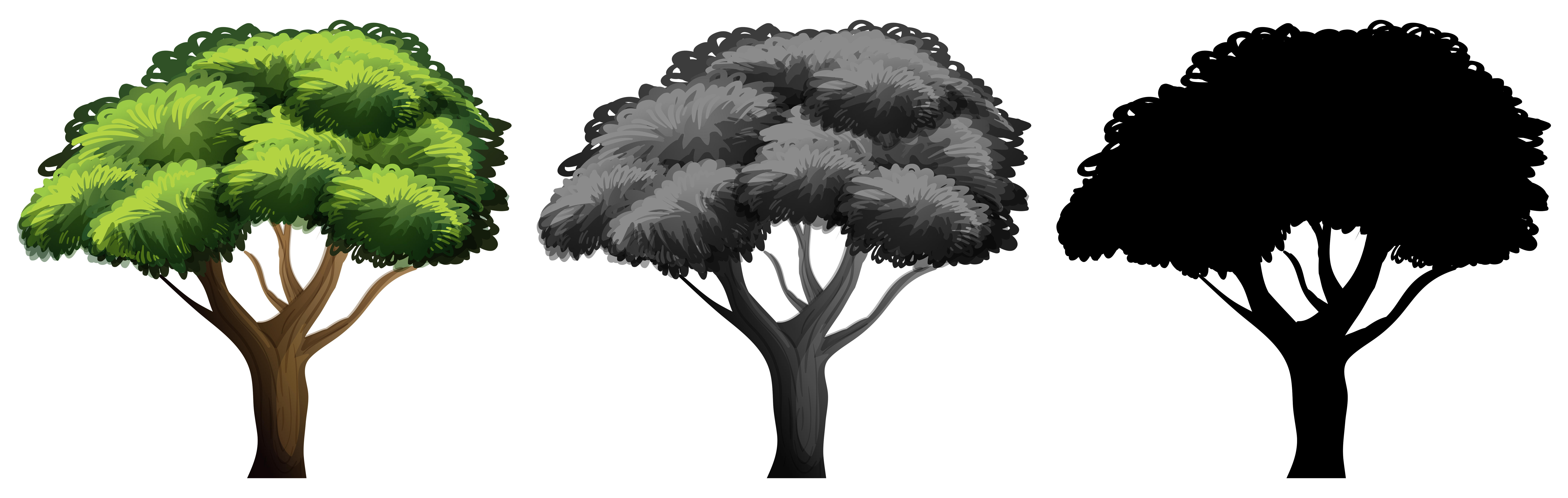 Download Set of different tree design - Download Free Vectors, Clipart Graphics & Vector Art