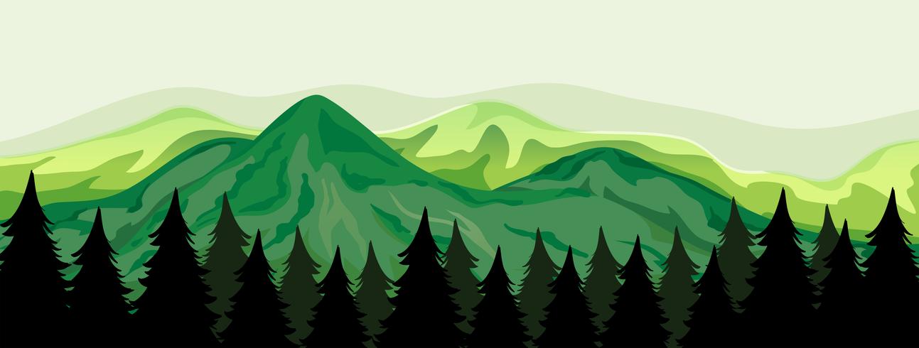 A beautiful mountain view vector