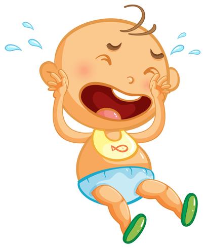 Baby boy crying on white background vector