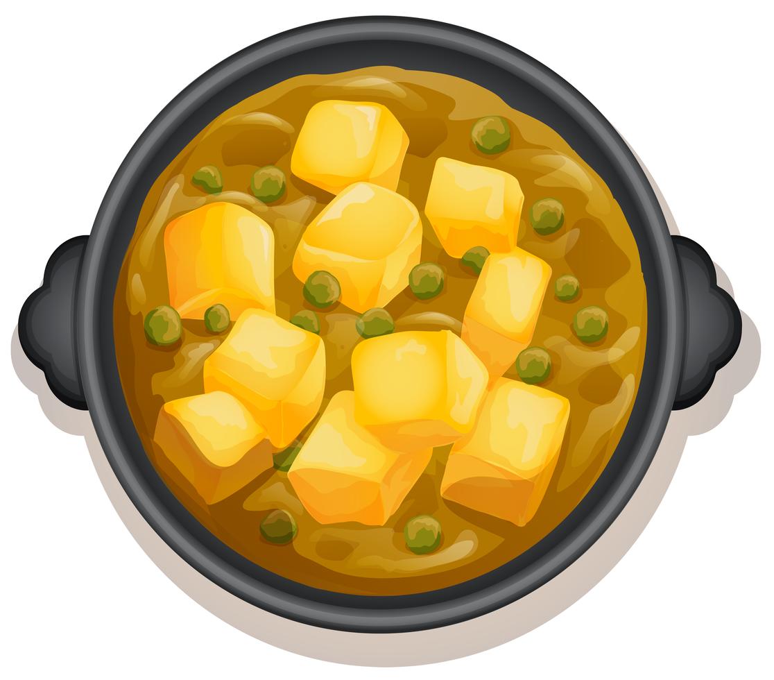 A Yellow Curry on Hot Pan 433599 Vector Art at Vecteezy
