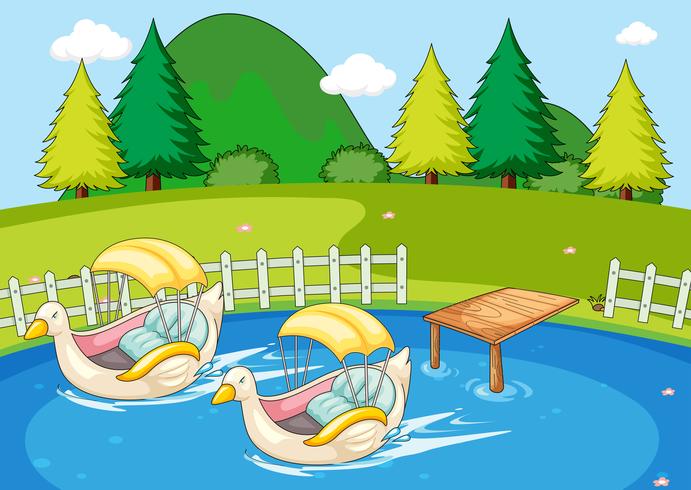 Simple nature park landscape vector