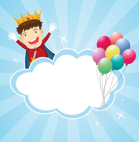 A stationery with a king and balloons vector