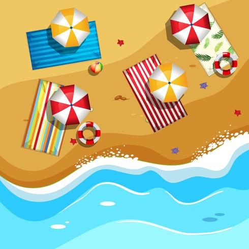 Summer beach aerial view vector