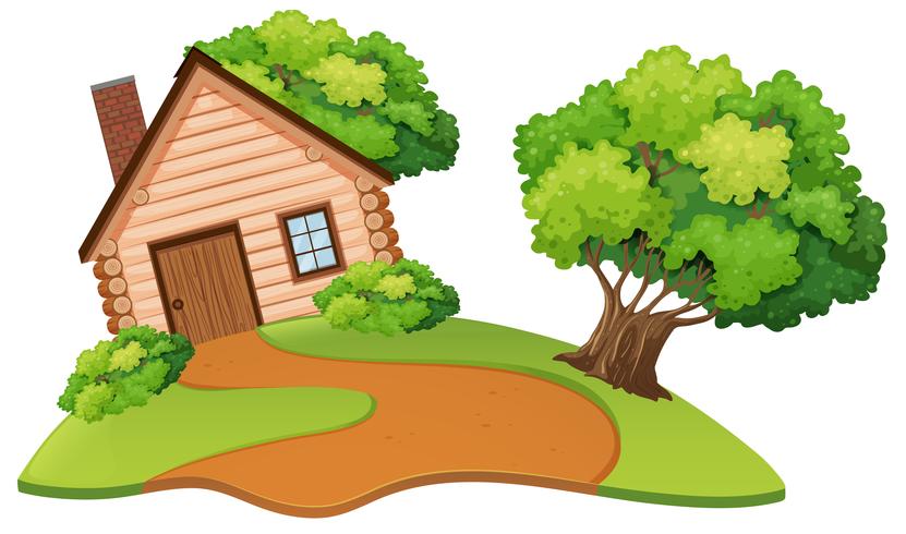 Isolated house in nature vector