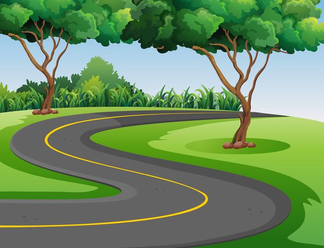 Download Empty road in the middle of the park 433643 - Download Free Vectors, Clipart Graphics & Vector Art