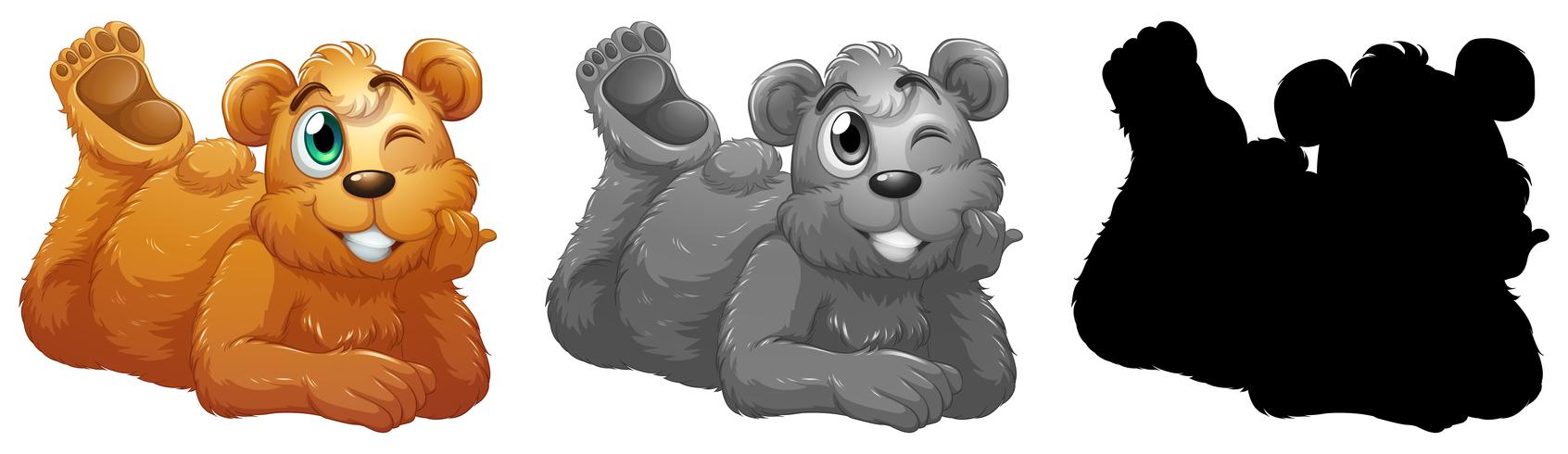 Set of bear character vector