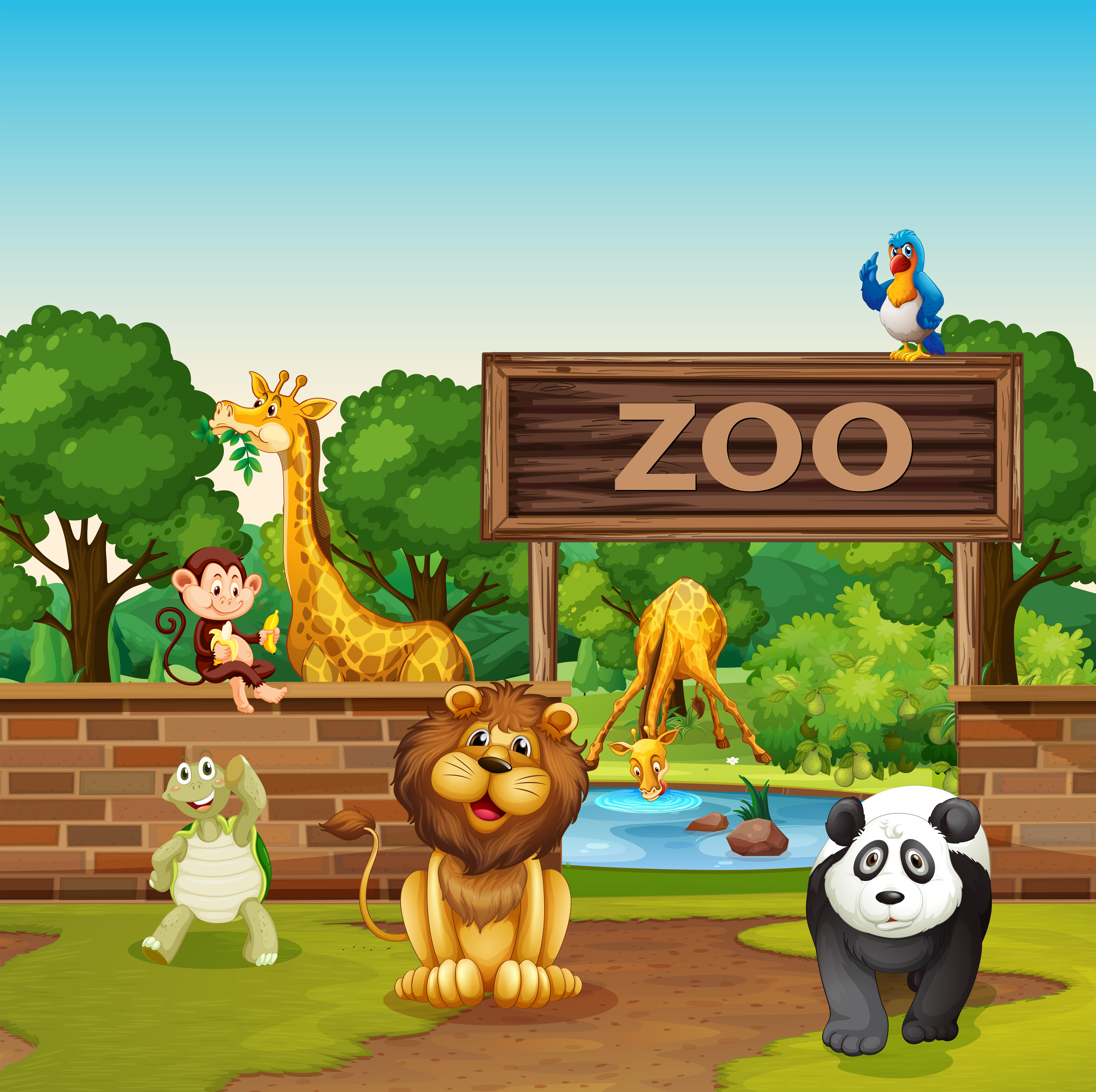 Animals in the zoo 433702 - Download Free Vectors, Clipart Graphics