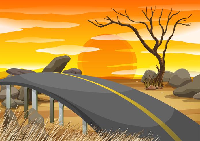 Bridge across the savanna field vector