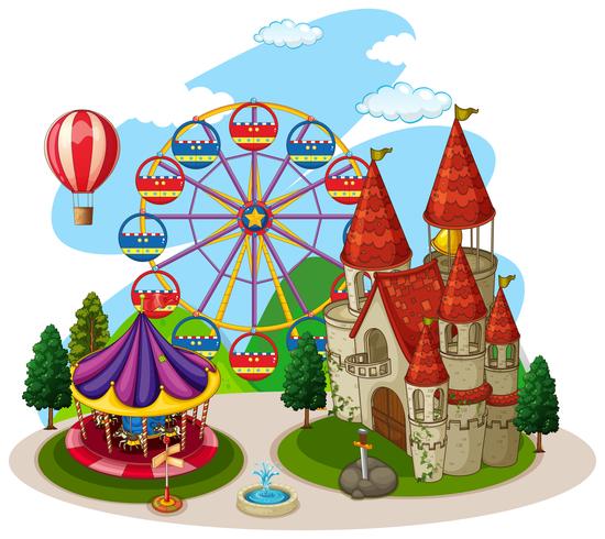 An Amusemnet Park on White Background vector