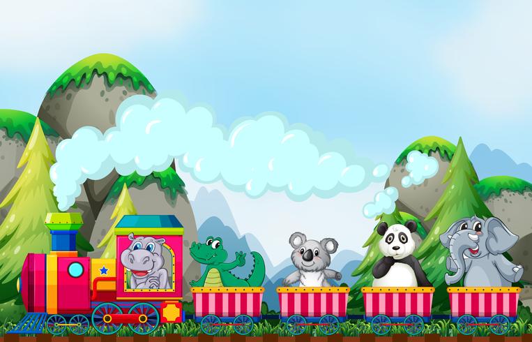 Animal and train vector