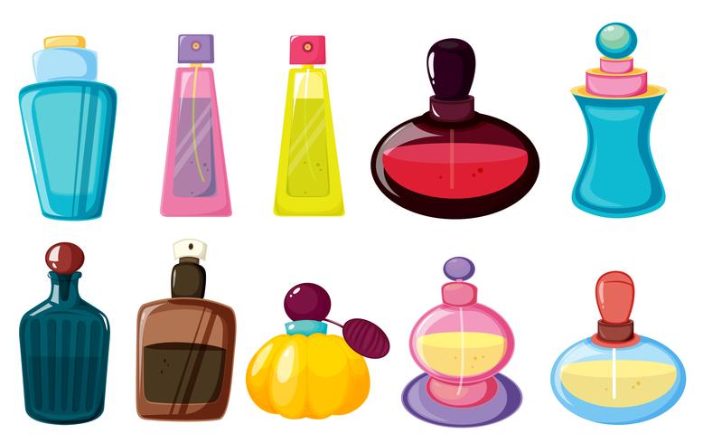 Bottles of perfume vector