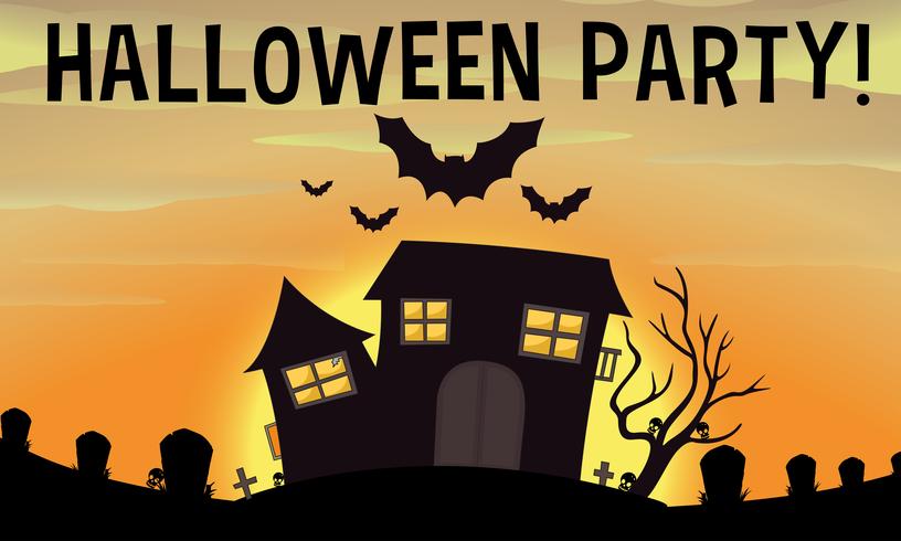 Poster of halloween party vector
