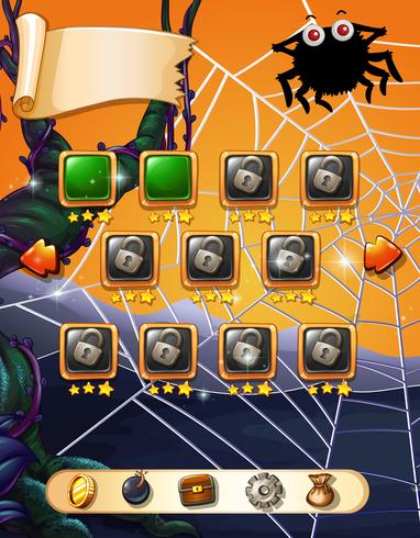 Plantilla de juego con tema de halloween vector