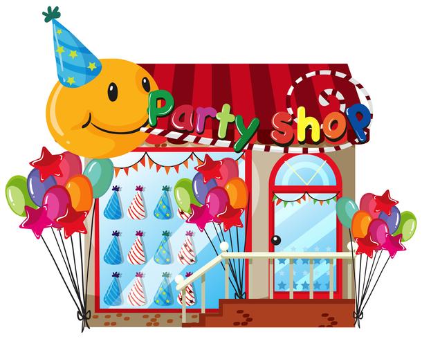 A party shop on white background vector