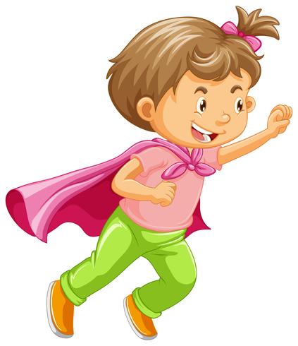 A Kid Playing Superhero Role vector