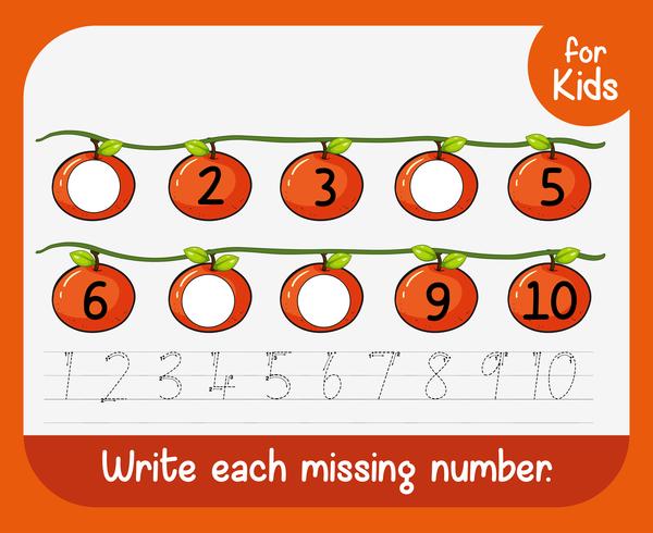 Write each missing nunber vector