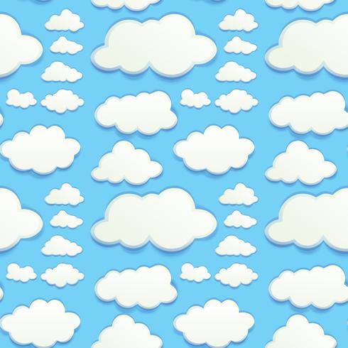 Seamless clouds in blue sky vector