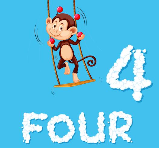 A monkey juggling four balls vector