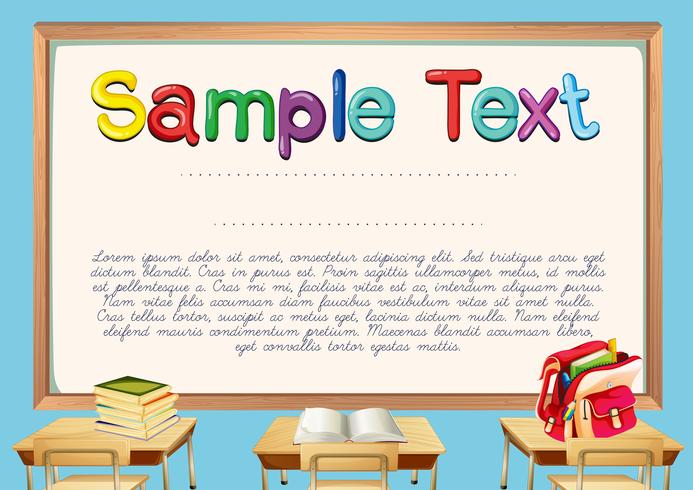 Certificate template with classroom background vector