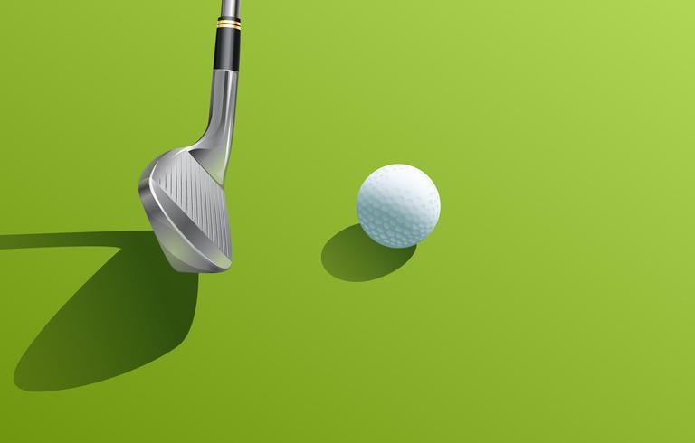 Hierro y pelota de golf. vector