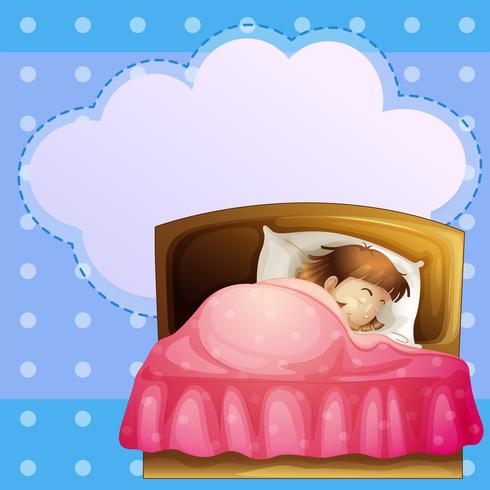 A girl sleeping soundly with an empty callout vector
