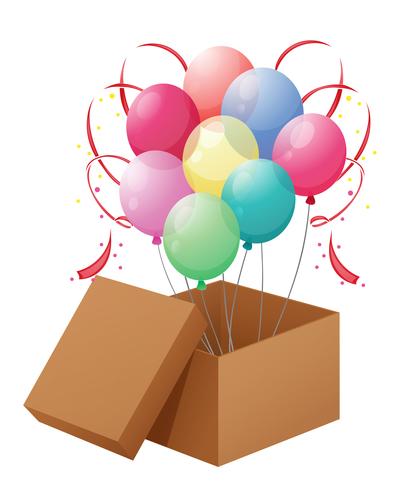 Balloons in the box vector