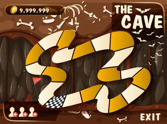 Game template with cave and bats vector