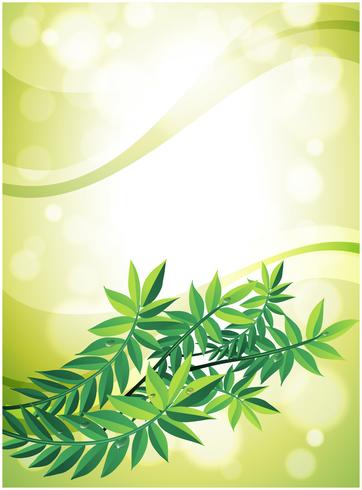 Una papelería verde con planta frondosa. vector