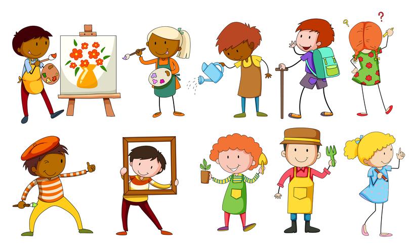 People doing different activities vector