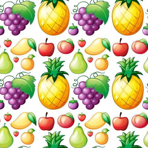 Varios tipos de frutas sin costuras vector