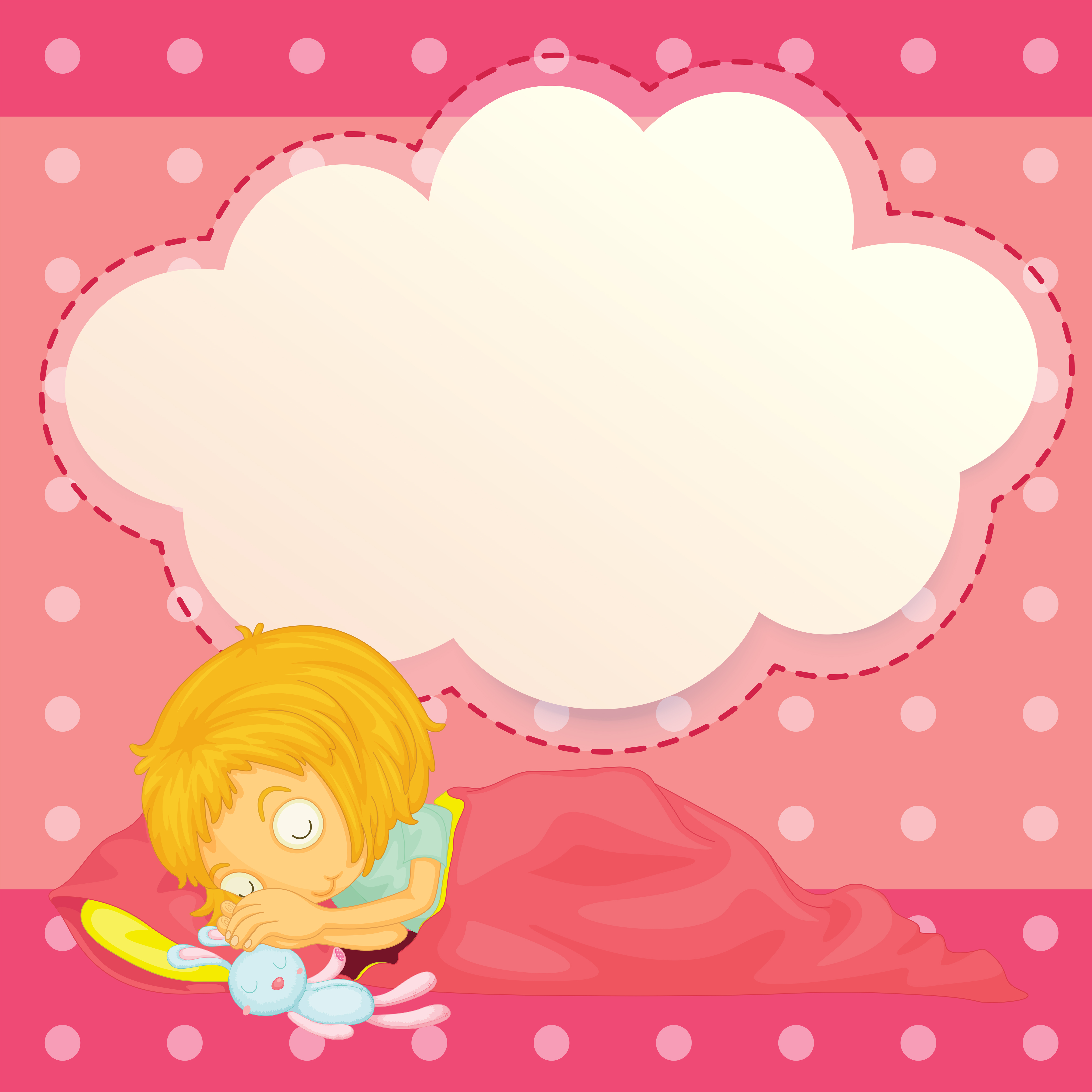 A girl sleeping with an empty cloud callout 434322 Vector Art at Vecteezy