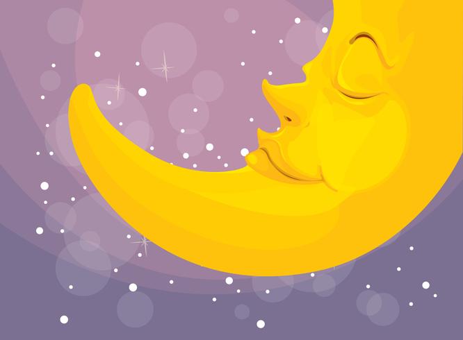 sleeping moon vector