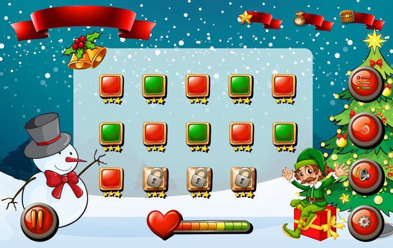 Plantilla de juego con tema de navidad vector