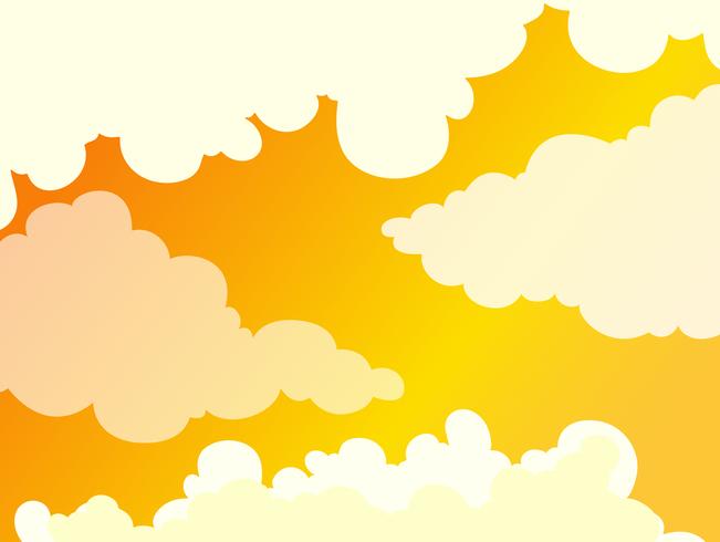 Beautiful Cloudy Golden Sky Background vector
