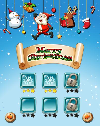 Feliz navidad en plantilla de juego vector