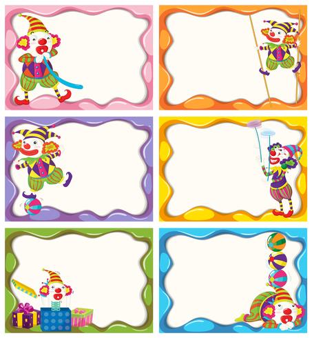 Label design with happy clowns vector