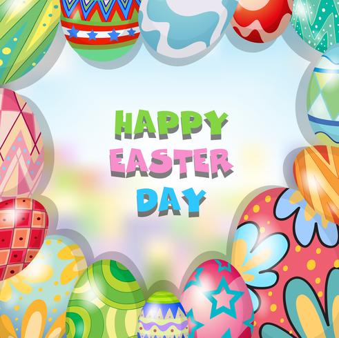 Border design with easter theme vector