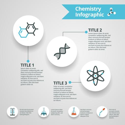 Conjunto de infografías de química vector