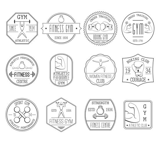 Fitness and sports logo set vector